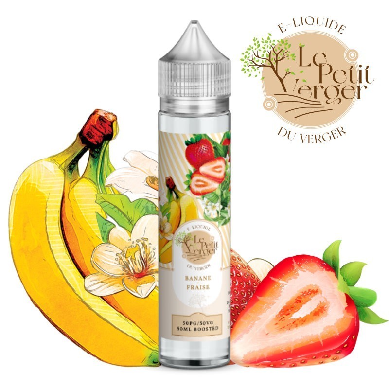 e liquide Banane Fraise 50ML - Le Petit Verger Savourea -vivap.fr pas cher !!