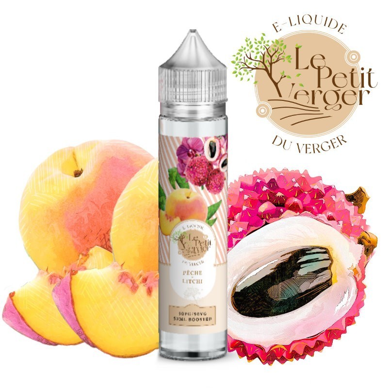 e liquide PÊCHE LITCHI 50ML - Le Petit Verger Savourea -vivap.fr